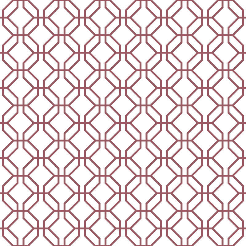Brylee 10m x 53cm Matte Wallpaper Roll, White/Cranberry