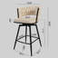 Tabouret de bar 26 po de 2 personnes, blanc. Design tissé en lin, fonction pivotante à 360 °. Base en métal, rembourrage. Pour tabourets blancs de bar, de café et d'îlot de cuisine. Siège pivotant et confortable. Fabrication, convient à divers