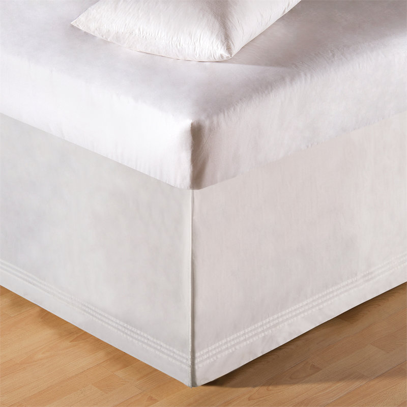 Cora White Tailored Bed Skirt, King