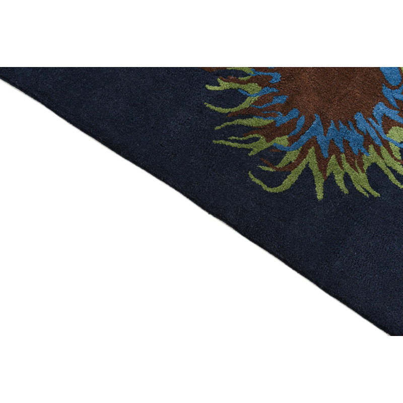 Tapis carré bleu marine Otto