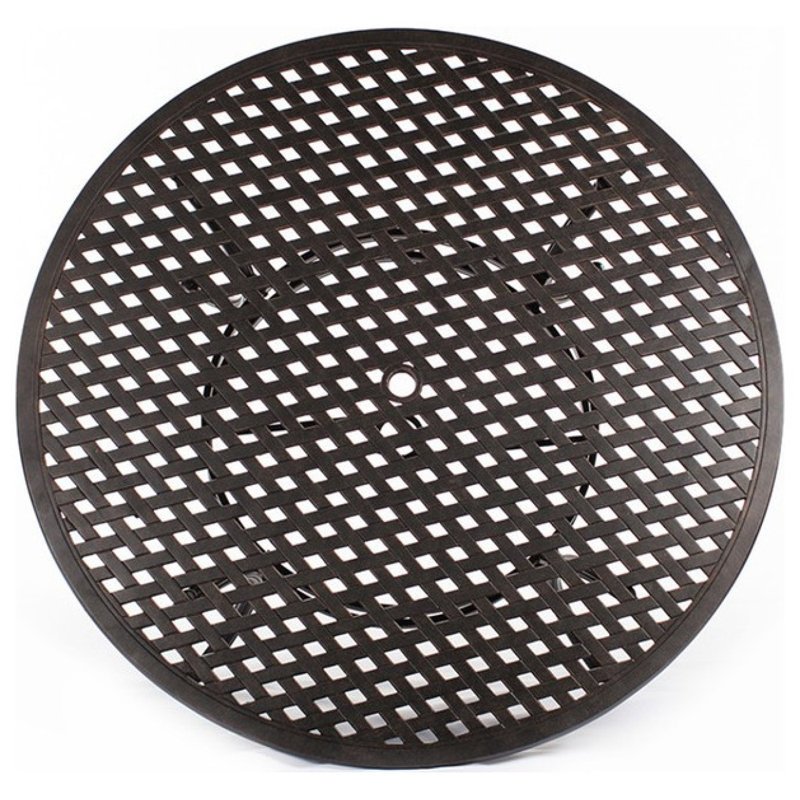 Table de salle à manger ronde, bronze lave foncé