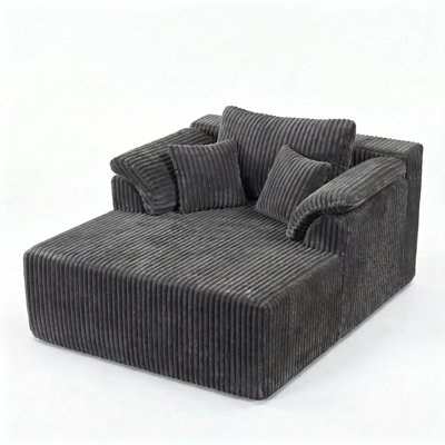60 Inch Oversized Chaise Lounge Sofa Bed, No Assembly Required Floor Lounge Chair for Living Room Bedroom