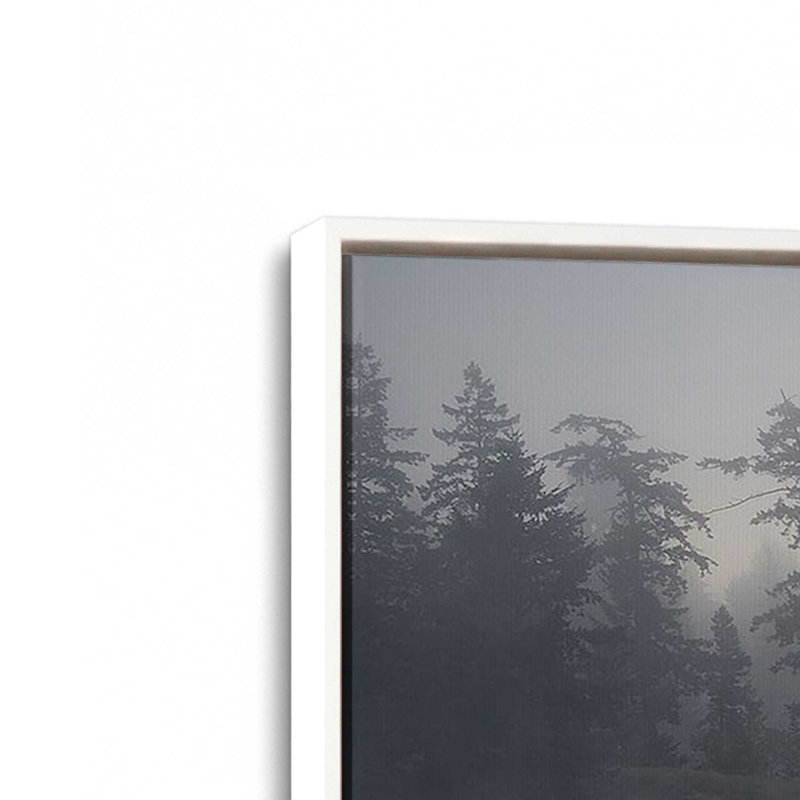 "Lac des rêveries sur toile" par Richard Wong, Cadre flottant blanc, H 26 po x l 38 po x P 1,75 po