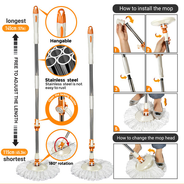 Masthome 360 Spin Mop and Bucket System