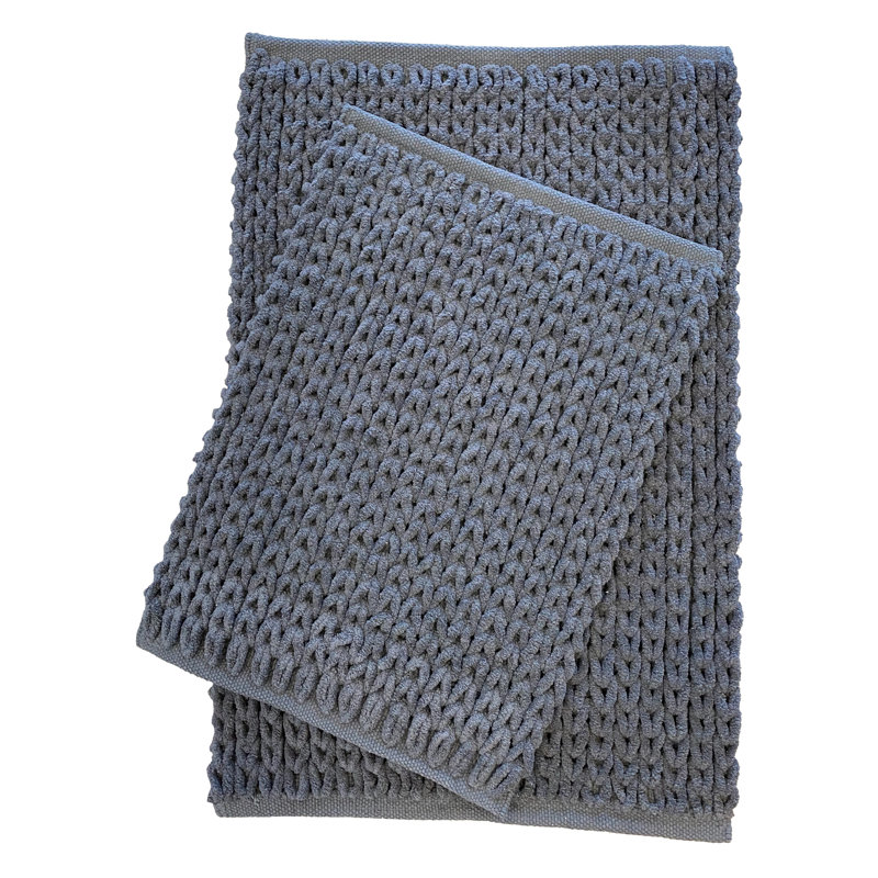 Ensemble de 2 tapis de bain Berangere, Gris foncé