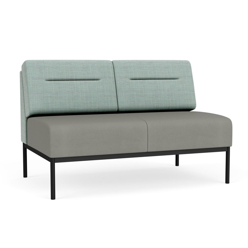 Causeuse Darsey, Noir, Chambray écume de mer; Patriot Plus colombe, Sans alimentation
