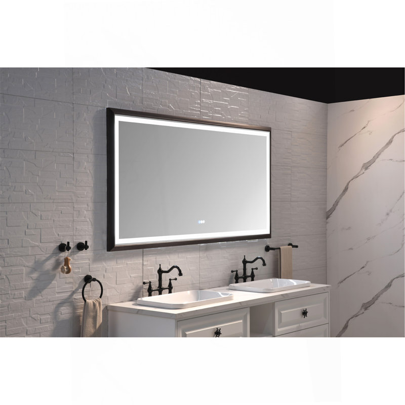 Multi-Functional Bathroom LED Mirror With Smart Touch Buttons And Rapid Defogging, 36" x 72"