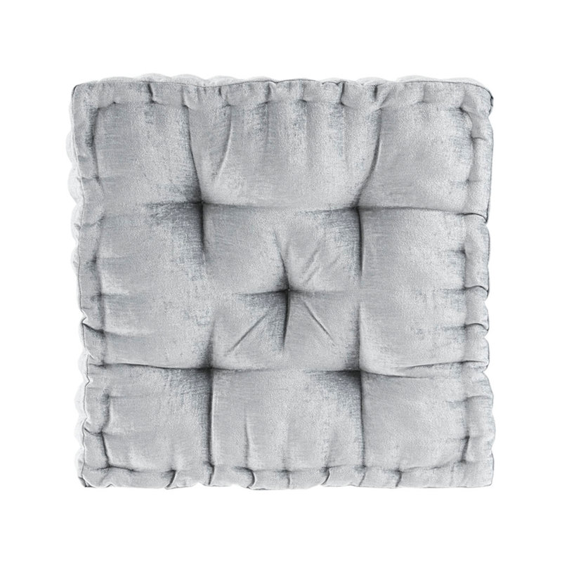 Chenille Square Floor Pillow Cushion, 24" W x 24" D, Navy Blue