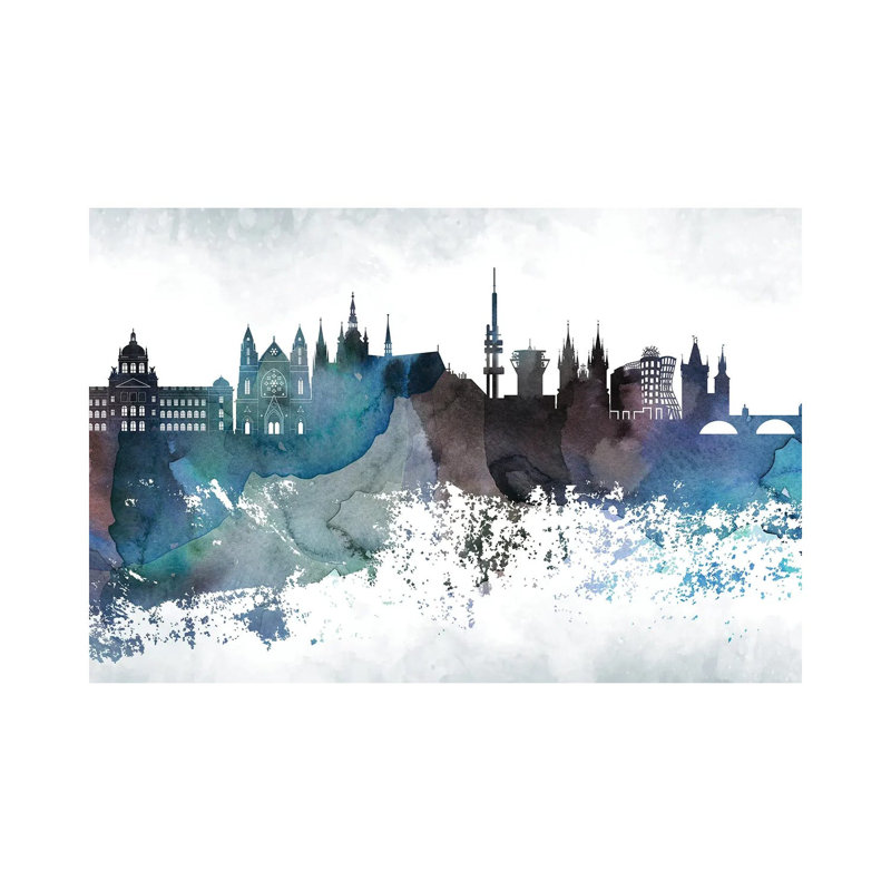 Prague Bluish Skyline - Wrapped Canvas Print, 101.6 cm H x 66.04 cm W