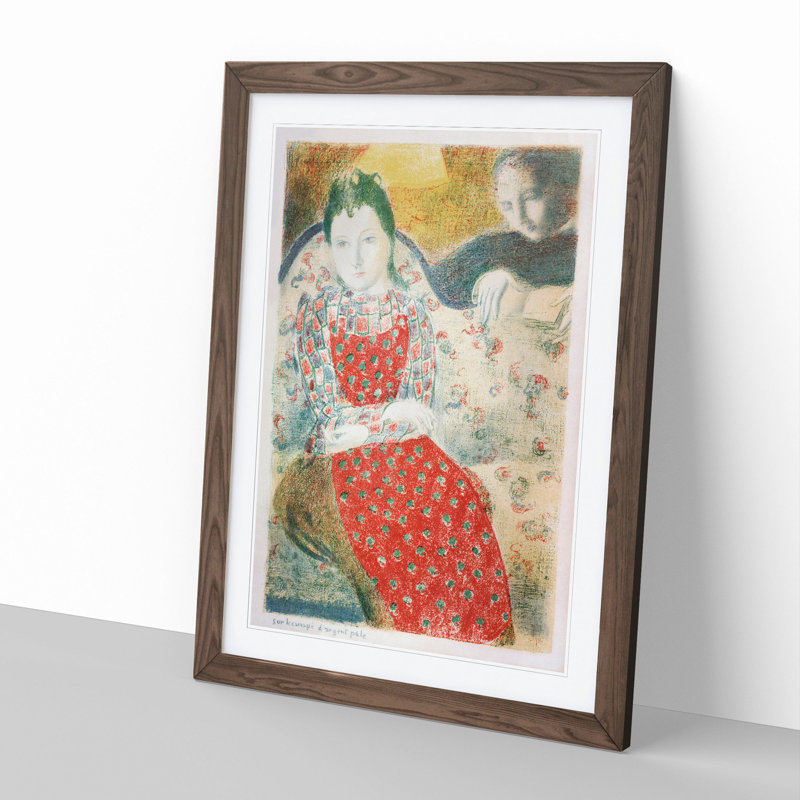 On the Pale Silver Sofa by Maurice Denis - Picture Frame Painting, 65cm H x 48cm W x 2cm D, Walnut Framed
