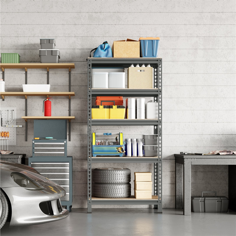 70 cm W Adjustable Height Shelving Unit, Dark Grey, 1