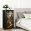 Commode 4 tiroirs pour chambre à coucher, commode étroite, plateau en bois et structure en fer 18 "x 37,5" - (l x H) - avec paysage de montagne Golden River