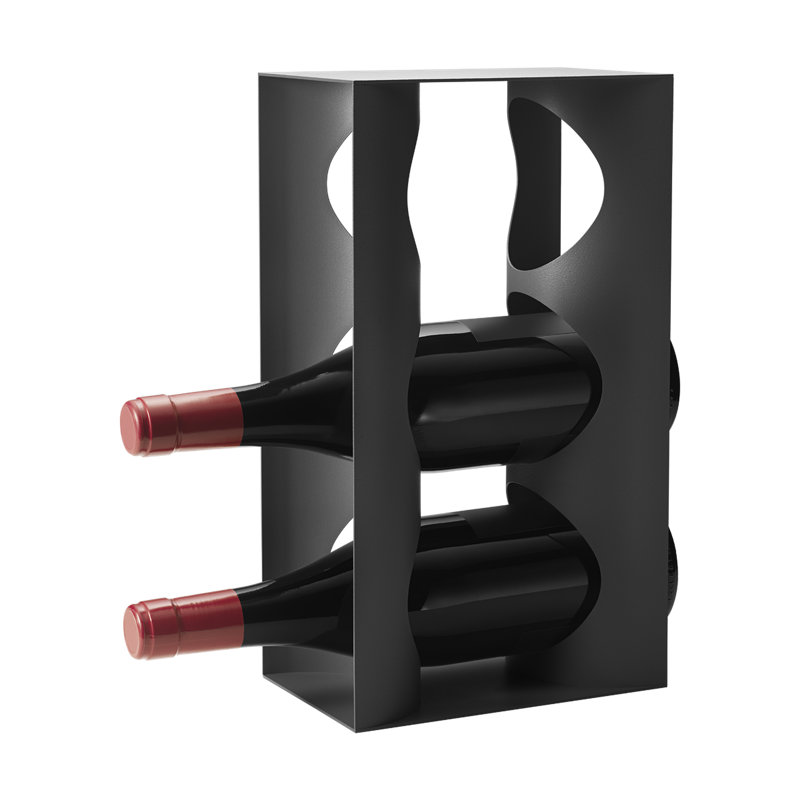 Alfredo 3 Bottle Tabletop Wine Bottle Rack, Black