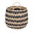 Woven Basket in Handwoven Cattail and Paper Fibers with Pattern and