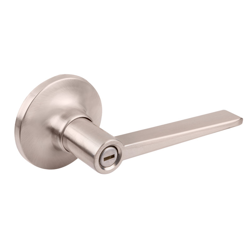 Poignée de porte d'intimité avec rosette ronde Julia, Nickel satiné