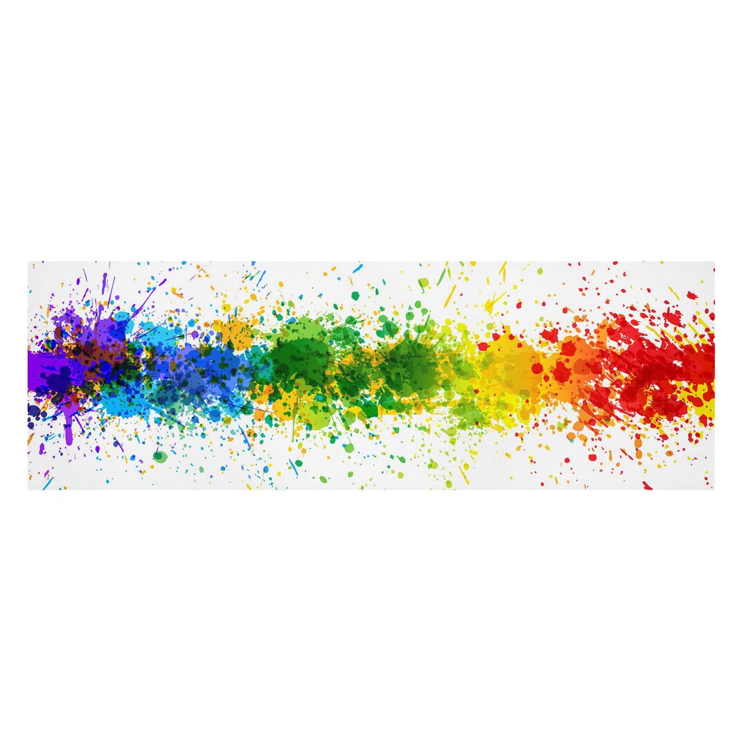 12927/Rechteck/Leinwandbild - Rainbow Splatter - Panorama Quer