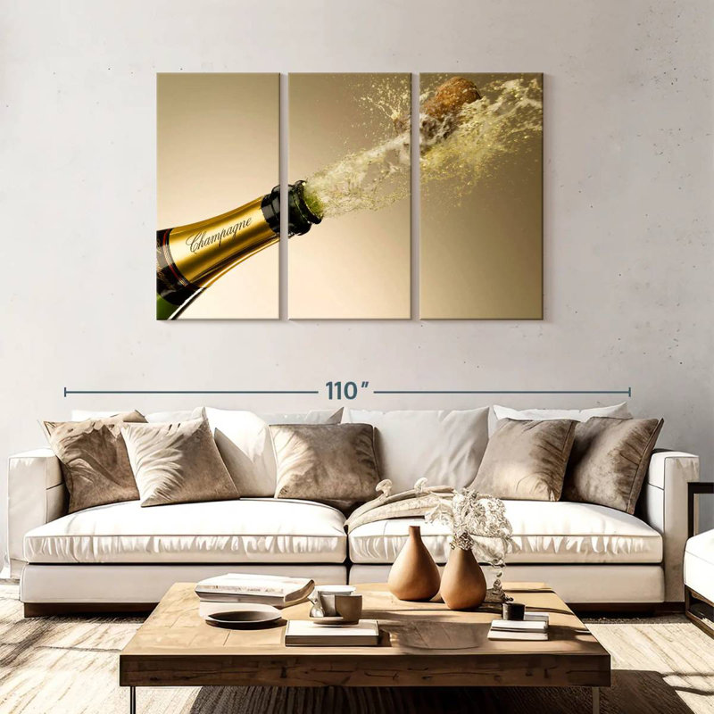 Yarlin champagne liège pop, H 48 po x l 74 po
