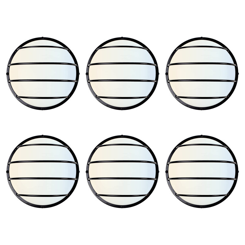 Luminaire à cloison utilitaire 9 pouces à DEL noir, lentille en résine résistante aux rayons UV, 120V Triac à intensité variable, 800 lumens, CCT, blanc réglable, 3000K / 4000K / 5000K
