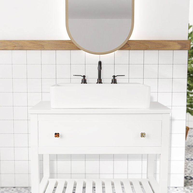 Robinet de salle de bain à 2 poignées avec drain, Bronze frotté à l'huile
