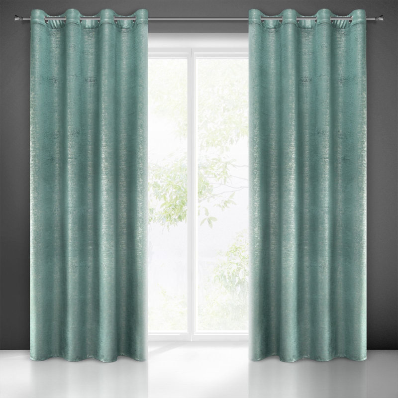 Addine Blackout Curtains Single Panel, Turquoise