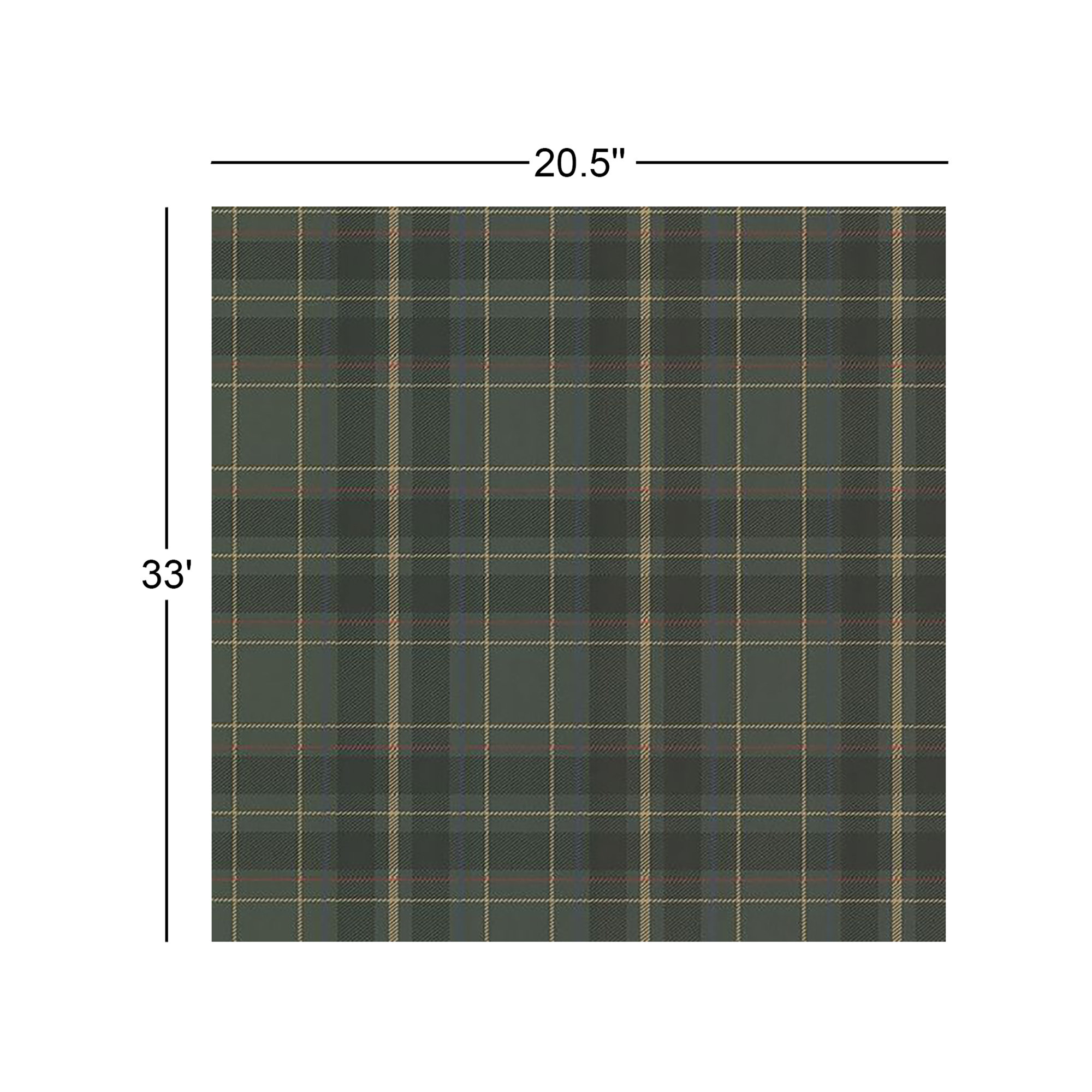 Candice Plaid Wallpaper, Dark Green