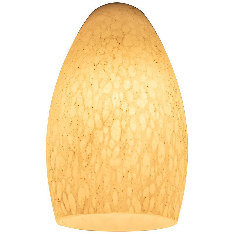 9'' H Glass Oval Pendant Shade, White Stone