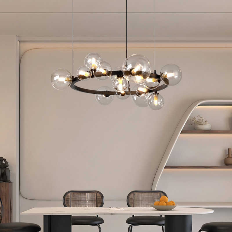 30 inches wide 15-light Ring Circular Puppet Ring Chandelier
