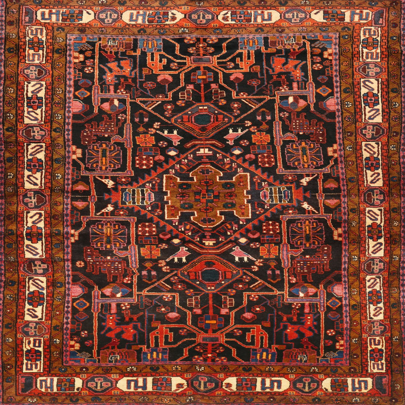Geometric Indoor Rug, Square 5'