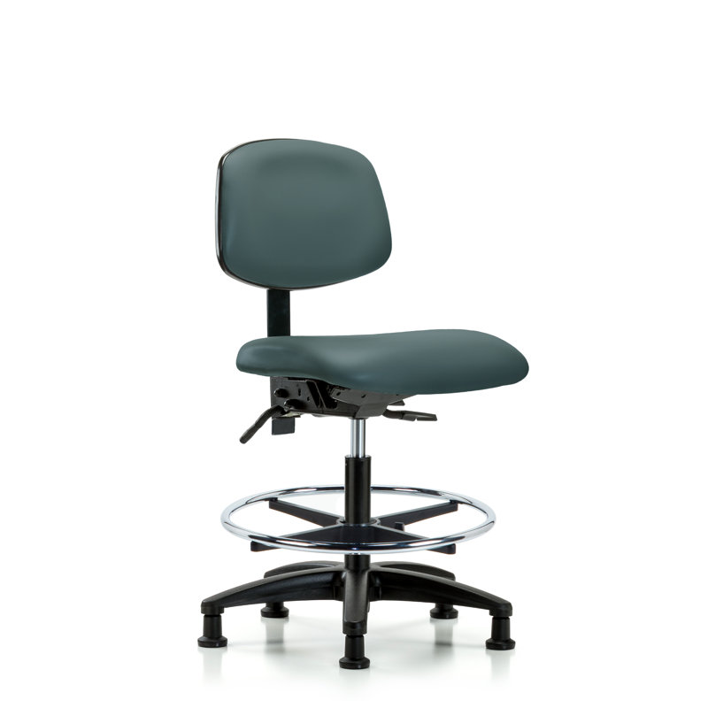 Chaise de dessinateur ergonomique Lucrezia, Bleu colonial, Patins, Non inclus