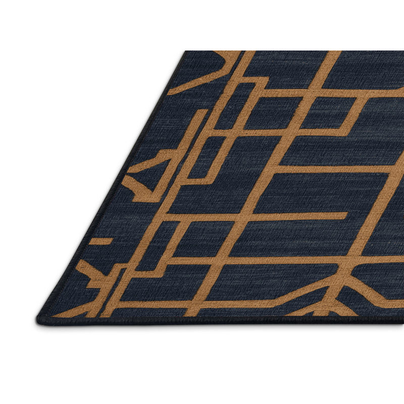 Machine Washable Trellis Gray Area Rug, Runner 2' x 4'