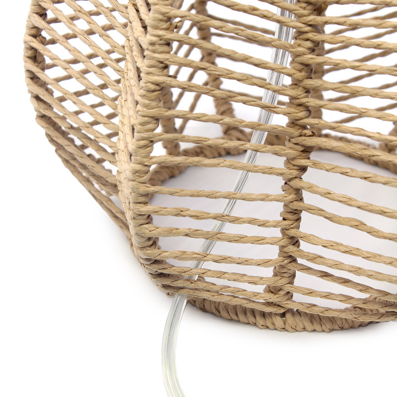 Lampe de table en corde de papier Lanai, naturel, H 21 po