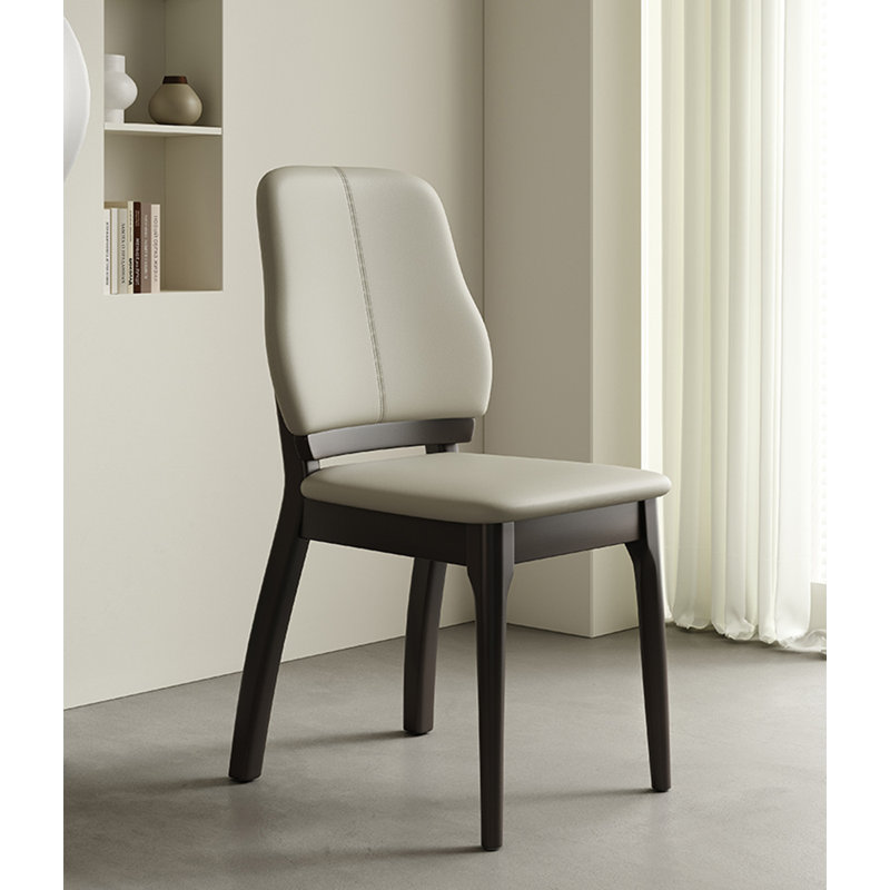 Chaise en bois massif moderne et simple, Gris
