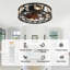Ventilateur de plafond encastré 19 po avec lumières et télécommande Magdelana