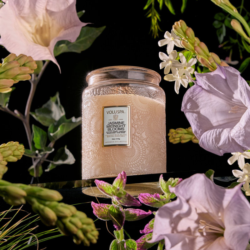 Jasmine Jar Candle with Glass Holder