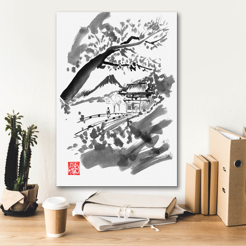 «Temple» par Pechane, art mural sur toile, H 26 po x l 18 po