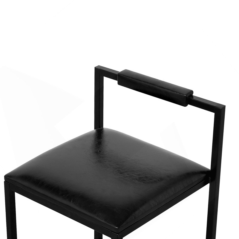Ensemble de 2 tabourets de bar avec dossier et 2 chaises de bar rembourrées en cuir de polyuréthane