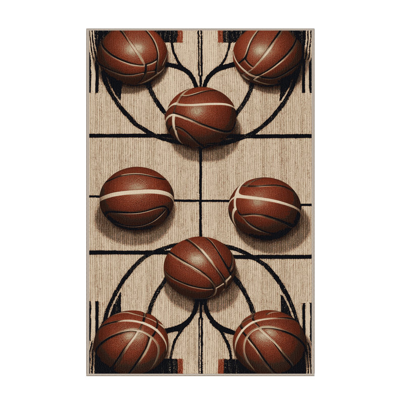  Washable Racquetball Sports Area Rug, Rectangulaire 3 pi x 5 pi