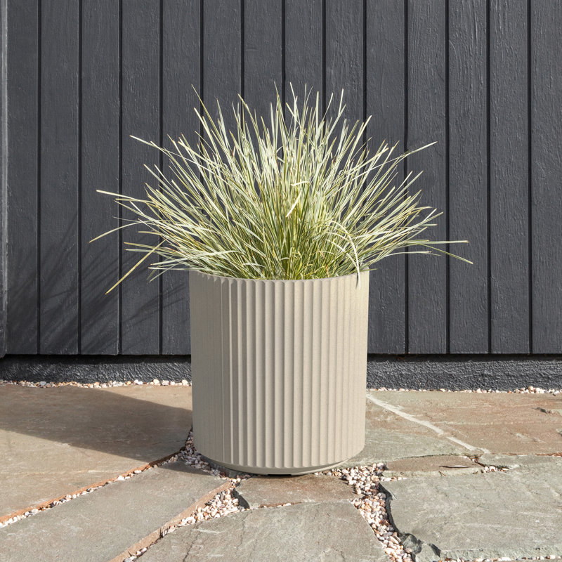 Pot à fleurs rond Demi Series, 1, Sable, H 16 po x l 14,75 po x P 14,75 po