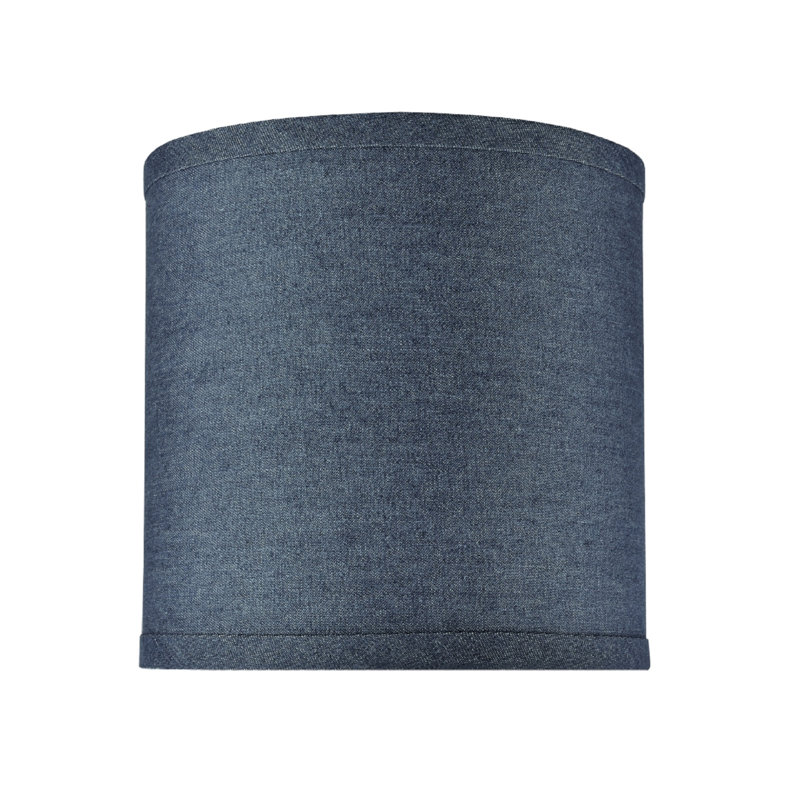 Abat-jour tambour en tissu denim H 8 po (araignée) de couleur bleu foncé