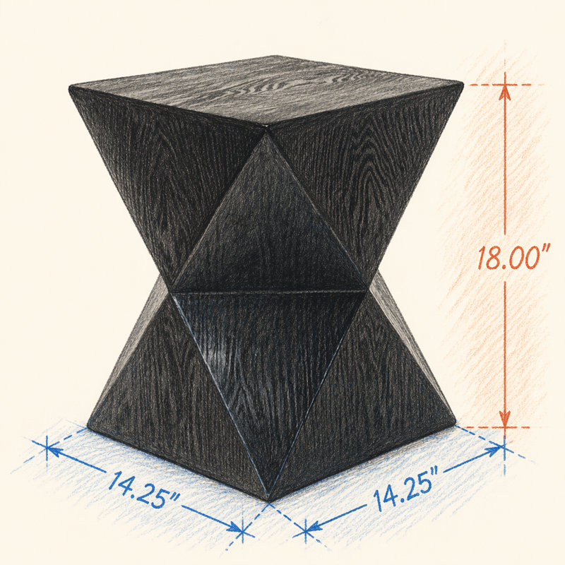Table d'appoint 14,25 po Prismatic Symmetry, Noir
