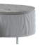 Grey High Gloss Coffee Table With Oval Shape And Construction For Living Area Robust Modern Design