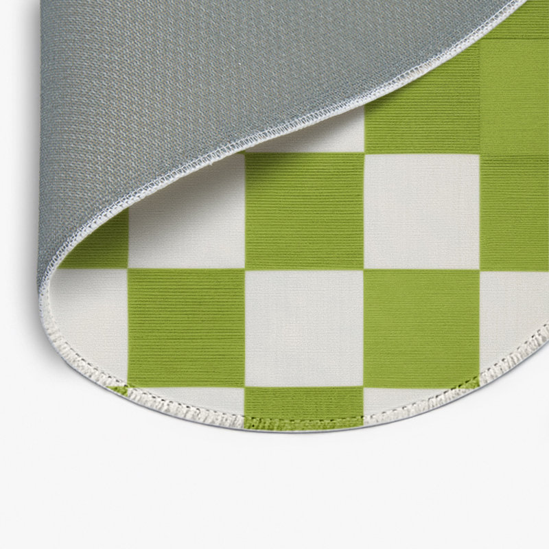 Tapis d'intérieur et d'extérieur à carreaux beige, Rond 5 pi