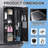 71'' Metal Storage Cabinet with Doors, Multifunctional Bathroom/Garage Lockable Steel Cabinet, Broom Closet Storage with Hanging Rod (Style-1)