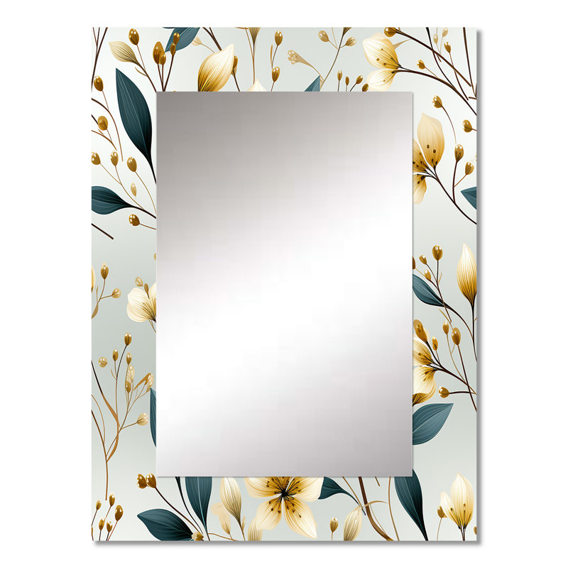 Decorative Mirror, Victorian Wall Mirror, Printed Metal Art, 32" x 24", Benazir Tribal Fusion Marble 1