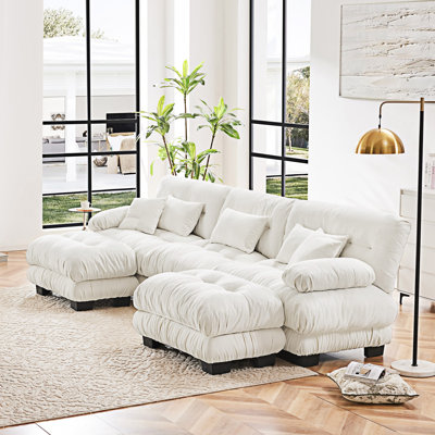 Modular Sectional Sofa Couch With Convertible Ottomans