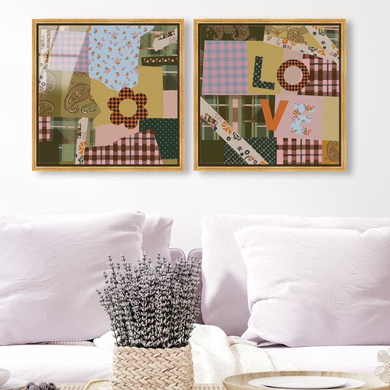 Retro Scarf Set High-Gloss Frameless Acrylic Glass Wall Art Typography and Symbols Print by Oliver Gal, Ready to Hang, 12 x 12