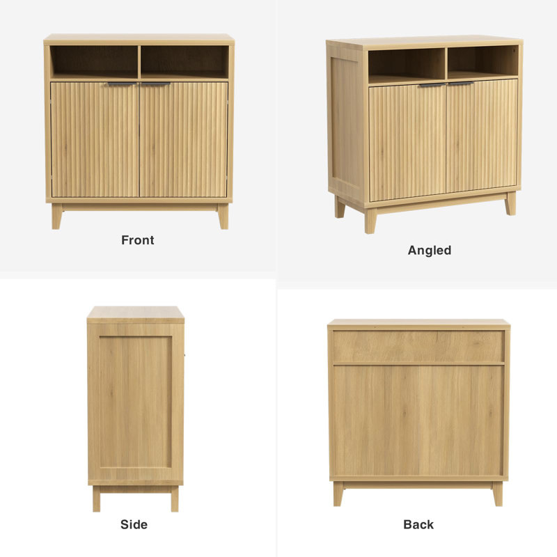 Buffet avec rangement et tablettes réglables, Érable