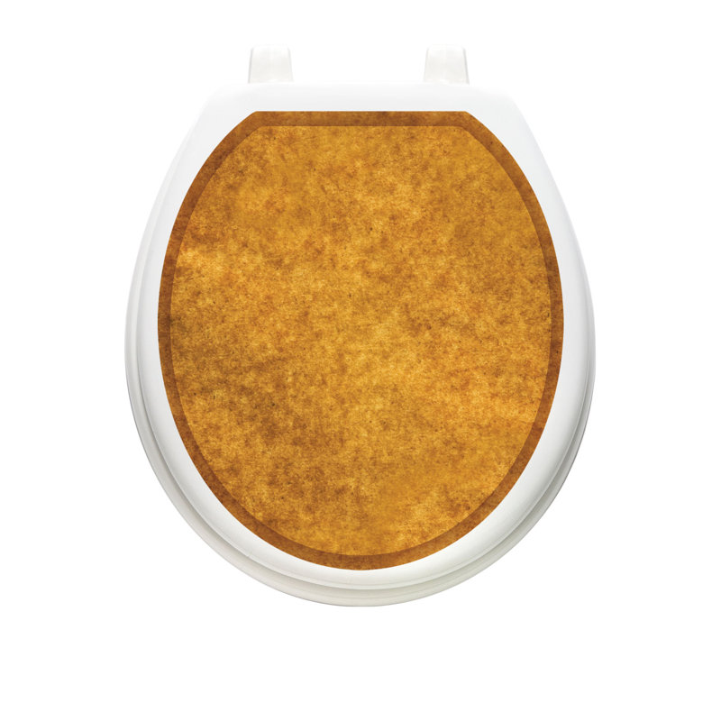  Adhésif décoratif classique pour siège de toilette en éponge caramel - couvercles de toilette en vinyle, Rond