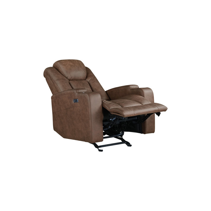 Fauteuil inclinable électrique avec porte-gobelets, brun, Brown