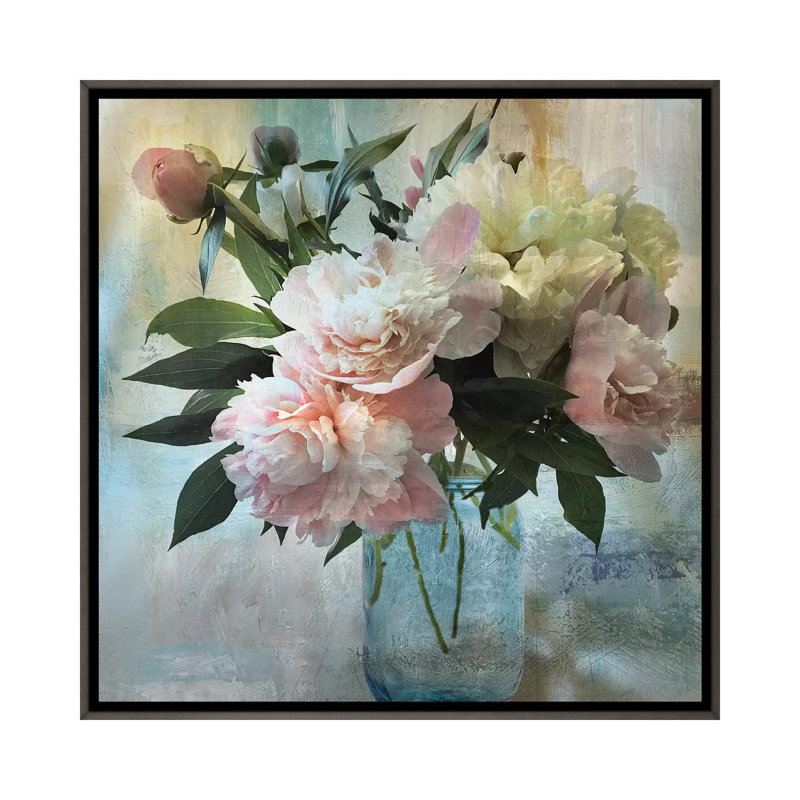 Reproduction d’art « Peony bouquet II » par Nan, Pas de tapis, H 37 po x l 37 po x P 1,5 po